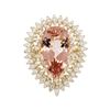 Image 3 : 14KT Yellow Gold 14.24ct Morganite and Diamond Ring