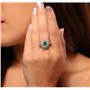 Image 1 : 14KT White Gold 1.74ct Emerald and Diamond Ring