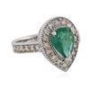 Image 4 : 14KT White Gold 1.74ct Emerald and Diamond Ring