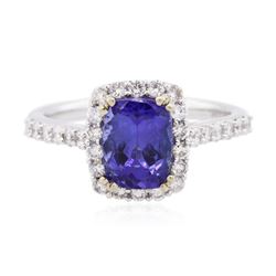 14KT White Gold 1.71ct Tanzanite and Diamond Ring