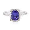 Image 1 : 14KT White Gold 1.71ct Tanzanite and Diamond Ring