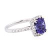 Image 2 : 14KT White Gold 1.71ct Tanzanite and Diamond Ring