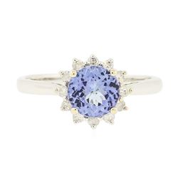 14KT White Gold 1.25ct Tanzanite and Diamond Ring