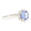 Image 2 : 14KT White Gold 1.25ct Tanzanite and Diamond Ring