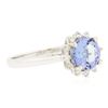 Image 2 : 14KT White Gold 1.25ct Tanzanite and Diamond Ring