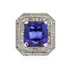 Image 3 : Platinum 15.86ct Tanzanite and Diamond Ring