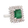 Image 4 : 14KT White Gold 3.34ct Emerald and Diamond Ring