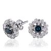 Image 2 : 18KT White Gold 1.04ctw Blue Diamond and Diamond Earrings