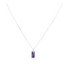 Image 1 : 18KT White Gold 1.20ctw Multicolor Sapphire and Diamond Pendant With Chain