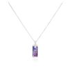 Image 2 : 18KT White Gold 1.20ctw Multicolor Sapphire and Diamond Pendant With Chain