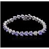 Image 3 : 14KT White Gold 13.50ctw Tanzanite and Diamond Bracelet