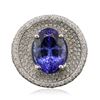 Image 1 : 18KT White Gold 7.14ct Tanzanite and Diamond Ring