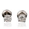 Image 1 : 14KT White Gold 0.84ctw Diamond Stud Earrings