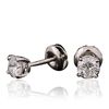 Image 2 : 14KT White Gold 0.84ctw Diamond Stud Earrings