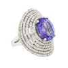 Image 2 : 14KT White Gold 5.82ct Tanzanite and Diamond Ring