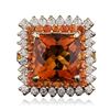 Image 3 : 14KT Yellow Gold 11.11ct Citrine, Sapphire and Diamond Ring