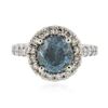 Image 1 : 14KT Gold 2.34ct I-2 / Very Greenish Blue & White Diamond Ring