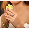 Image 3 : 14KT Gold 2.34ct I-2 / Very Greenish Blue & White Diamond Ring