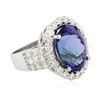 Image 4 : 18KT White Gold 9.65ct Tanzanite and Diamond Ring