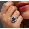 Image 5 : 18KT White Gold 9.65ct Tanzanite and Diamond Ring
