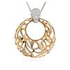 Image 3 : 14KT Rose and White Gold 0.88ctw Diamond Pendant With Chain