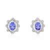 Image 1 : 14KT White Gold 2.52ctw Tanzanite and Diamond Stud Earrings