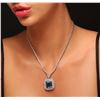 Image 1 : 18KT White Gold 16.60ct GIA Certified Aquamarine and Diamond Pendant With Chain