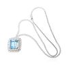 Image 3 : 18KT White Gold 16.60ct GIA Certified Aquamarine and Diamond Pendant With Chain