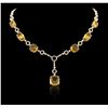 Image 3 : 14KT Yellow Gold 50.83ctw Citrine and Diamond Necklace