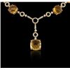 Image 4 : 14KT Yellow Gold 50.83ctw Citrine and Diamond Necklace