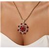 Image 2 : 14KT Yellow Gold 34.26ctw Ruby & Diamond Pendant with Chain