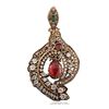 Image 1 : Silver and Gold 0.72ct Red Crystal, Ruby, Emerald and Cubic Zirconia Pendant