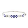 Image 3 : 14KT White Gold 3.85ctw Tanzanite and Diamond Bracelet