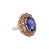 Image 2 : 14KT Rose Gold 11.28ct Tanzanite and Diamond Ring