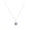 Image 3 : 14KT White Gold 4.80ct Tanzanite and Diamond Pendant With Chain