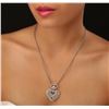 Image 2 : 14KT White Gold 3.23ctw Diamond Pendant With Chain