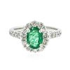 Image 3 : 14KT White Gold 1.00ct Emerald and Diamond Ring