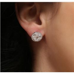 14KT White Gold 2.14ctw Diamond Stud Earrings