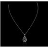 Image 3 : 14KT White Gold 0.52ctw Diamond Pendant With Chain