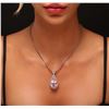 Image 1 : 14KT Rose Gold 32.47ct GIA Certified Kunzite and Diamond Pendant With Chain