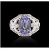 Image 3 : 14KT White Gold 4.16ct Blue Tourmaline and Diamond Ring