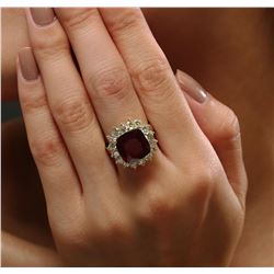 14KT Yellow Gold 9.79ct Ruby and Diamond Ring
