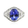 Image 3 : 14KT White Gold 3.28ct Tanzanite and Diamond Ring