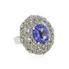 Image 2 : 14KT White Gold 3.32ct Tanzanite and Diamond Ring