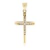 Image 1 : 14KT Yellow Gold 0.18ctw Diamond Cross Pendant