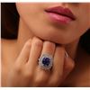 Image 1 : 14KT White Gold 6.87ct Tanzanite and Diamond Ring