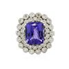 Image 3 : 14KT White Gold 6.87ct Tanzanite and Diamond Ring