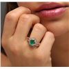 Image 1 : 14KT Rose Gold 1.47ct Emerald and Diamond Ring