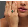 Image 2 : 14KT Rose Gold 1.47ct Emerald and Diamond Ring