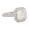 Image 2 : 14KT White Gold 3.62ct I-1/M Diamond Ring